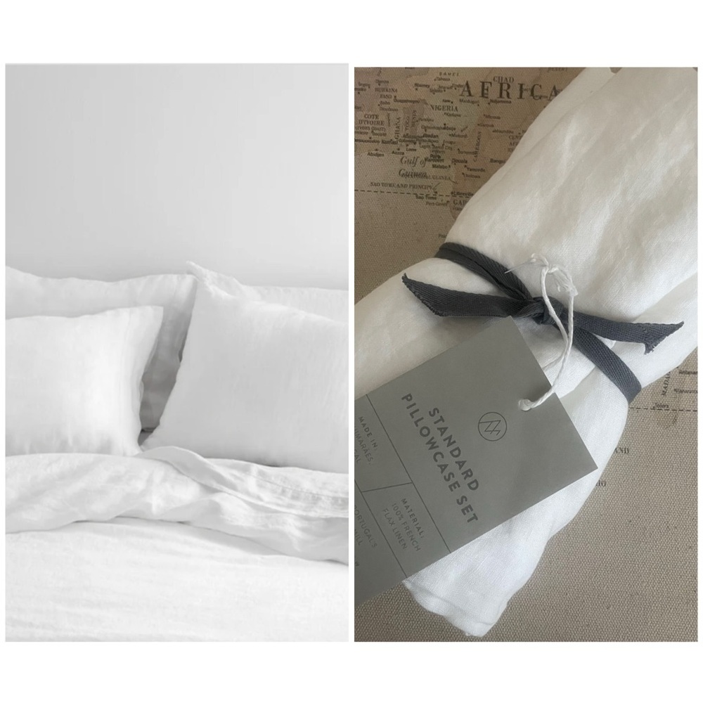 🆕The Citizenry STONEWASHED LINEN PILLOWCASES White Standard Size